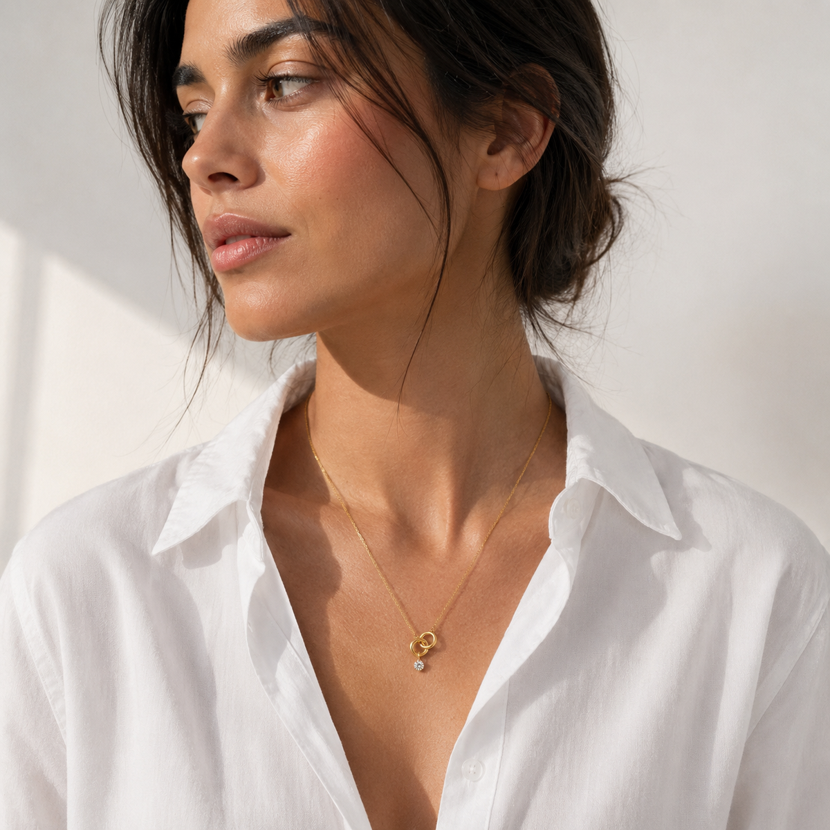 Collier Alliance Zircone Plaqué Or 18K