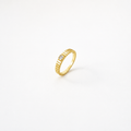 Anneau Lumière  Solitaire Zircone Argent sterling 925 & Or 18K