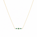 Collier Zirconias Émeraude  Dorure Or 18k  Argent 925