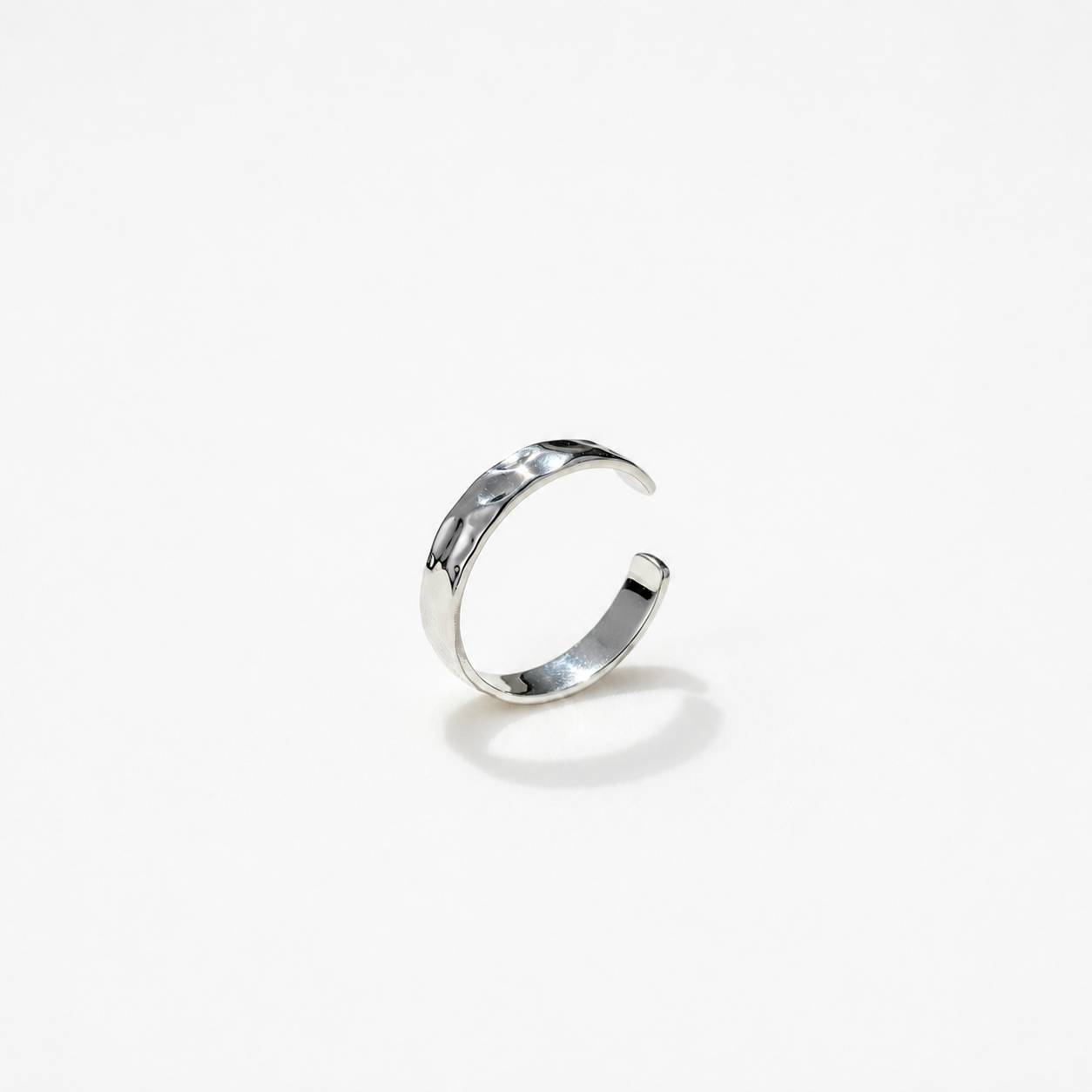 Bague Soleil Martelé Argent Rhodié